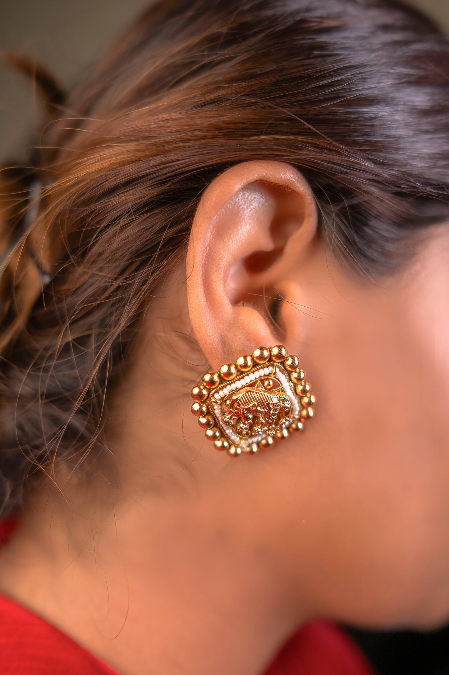 Radiance of Padmavati Golden Earrings