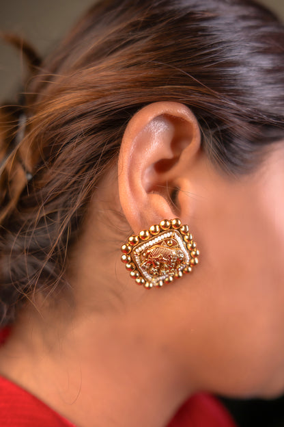 Radiance of Padmavati Golden Earrings
