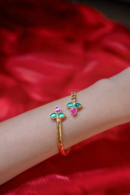 Mystic Green Padmavati Kundan Bracelet