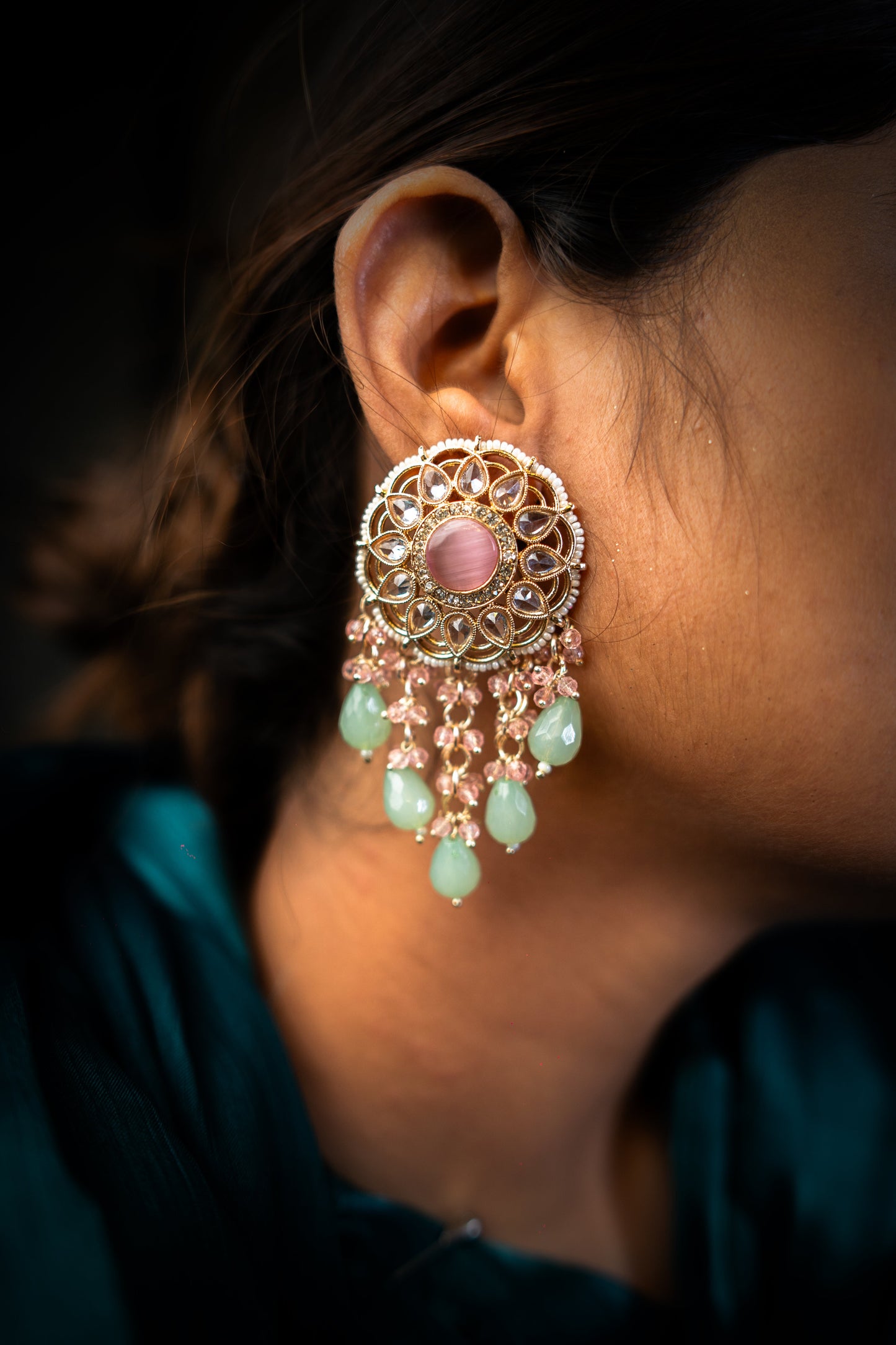 Moonlit Grace Polki Earrings - ELYSIAN GODDESS