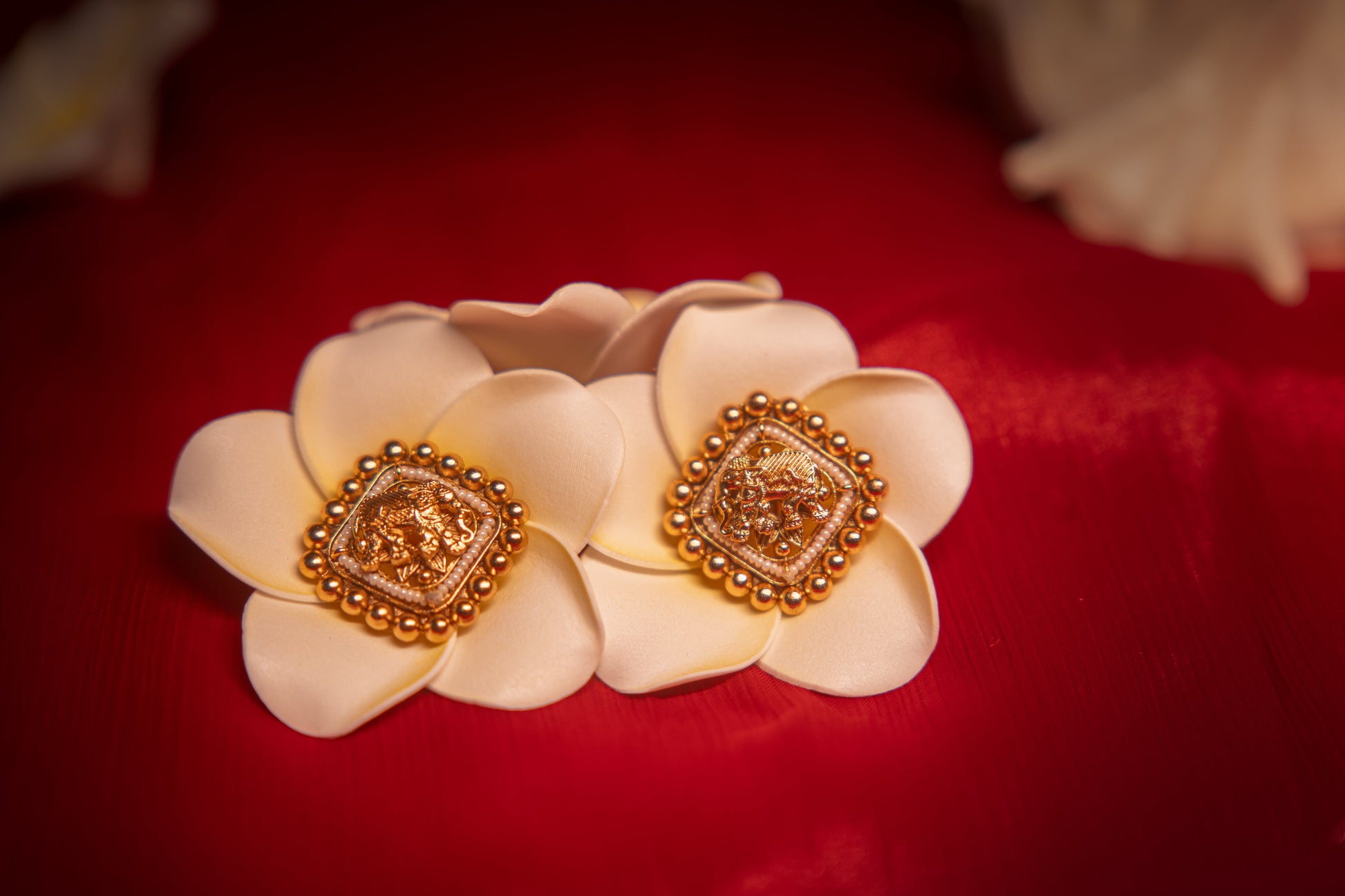 Radiance of Padmavati Golden Earrings - ELYSIAN GODDESS