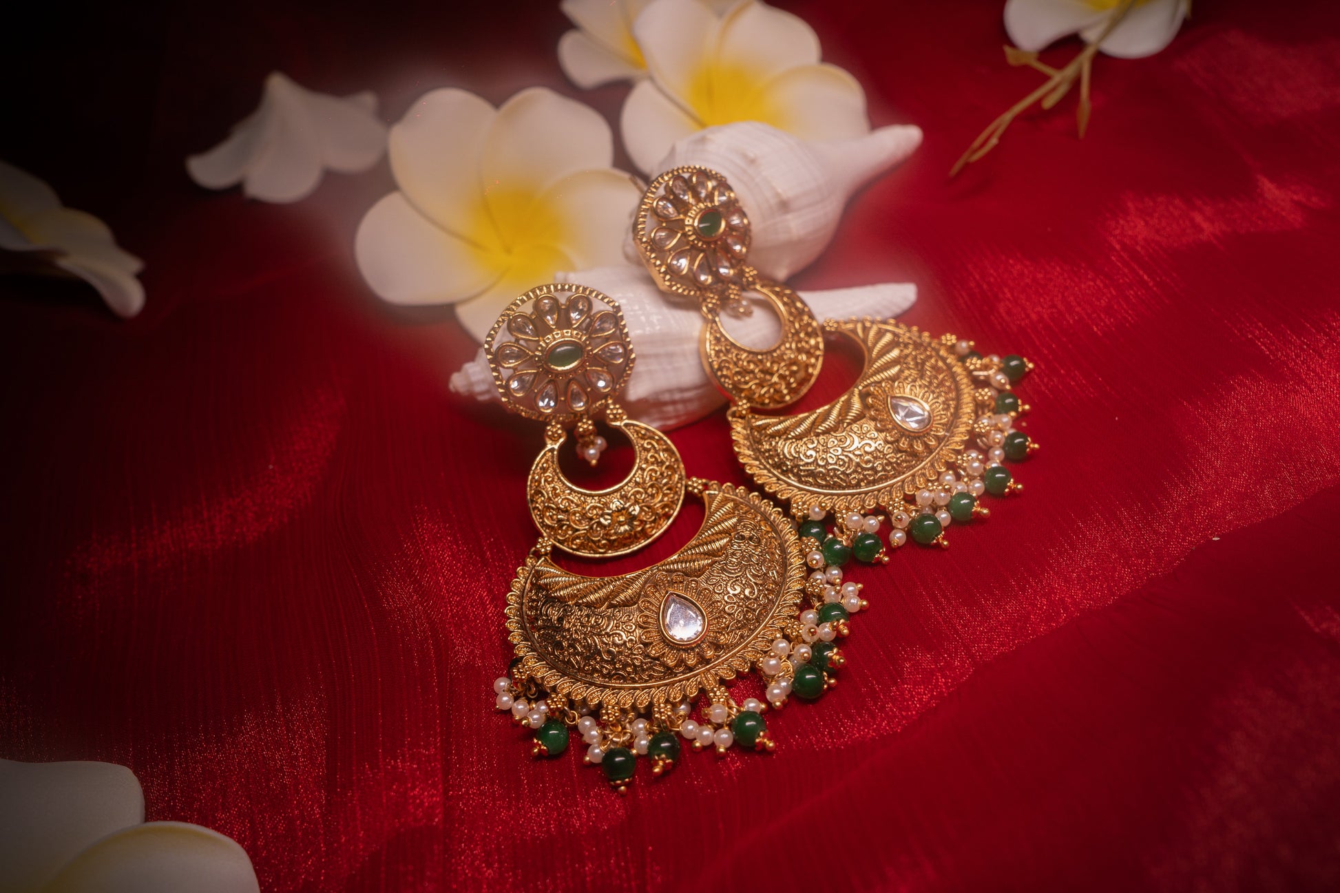 Ethereal Warrior Kundan Earrings - ELYSIAN GODDESS