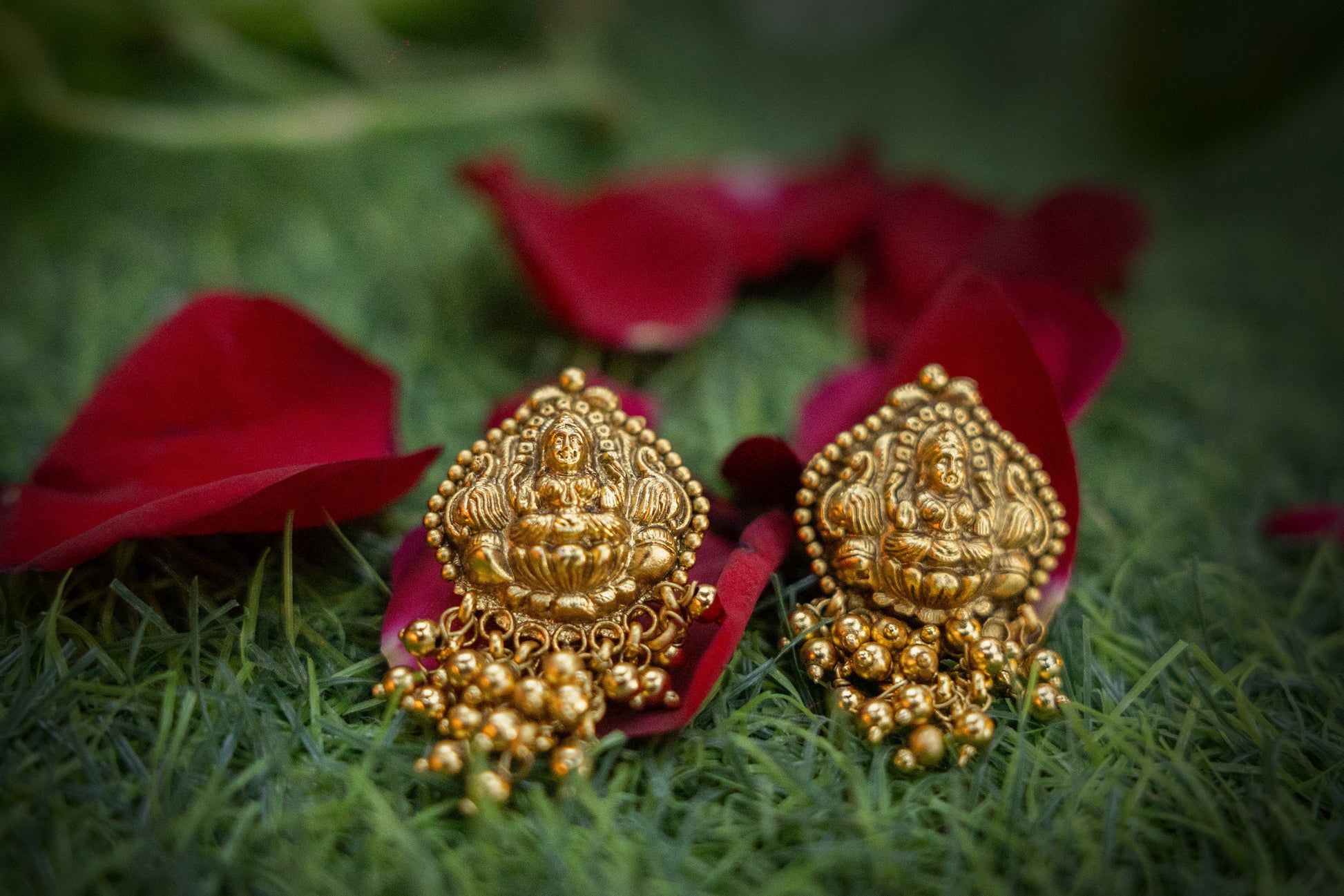Aradhya Golden Earrings - ELYSIAN GODDESS