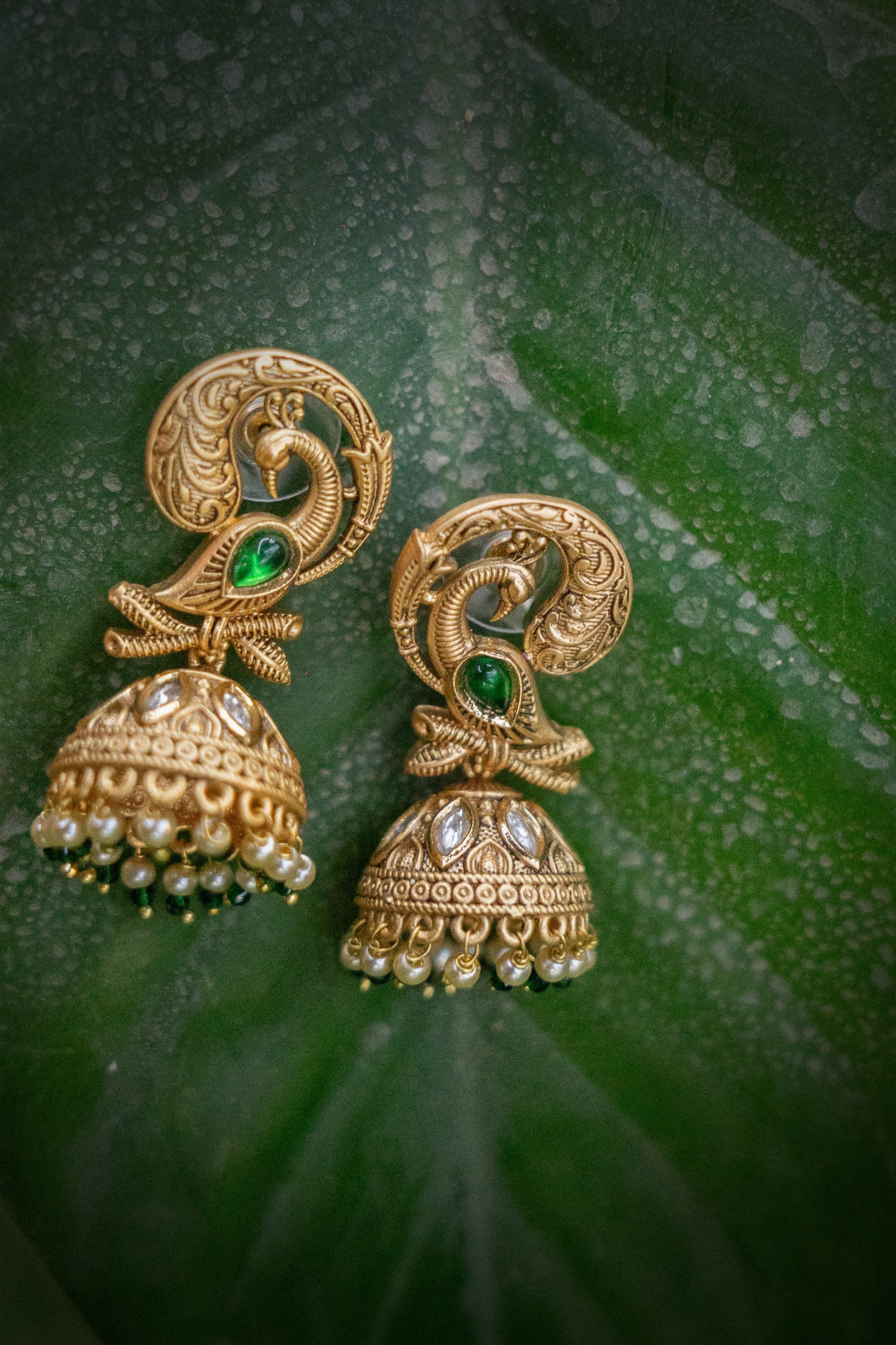 Peacock Grace Earrings - ELYSIAN GODDESS
