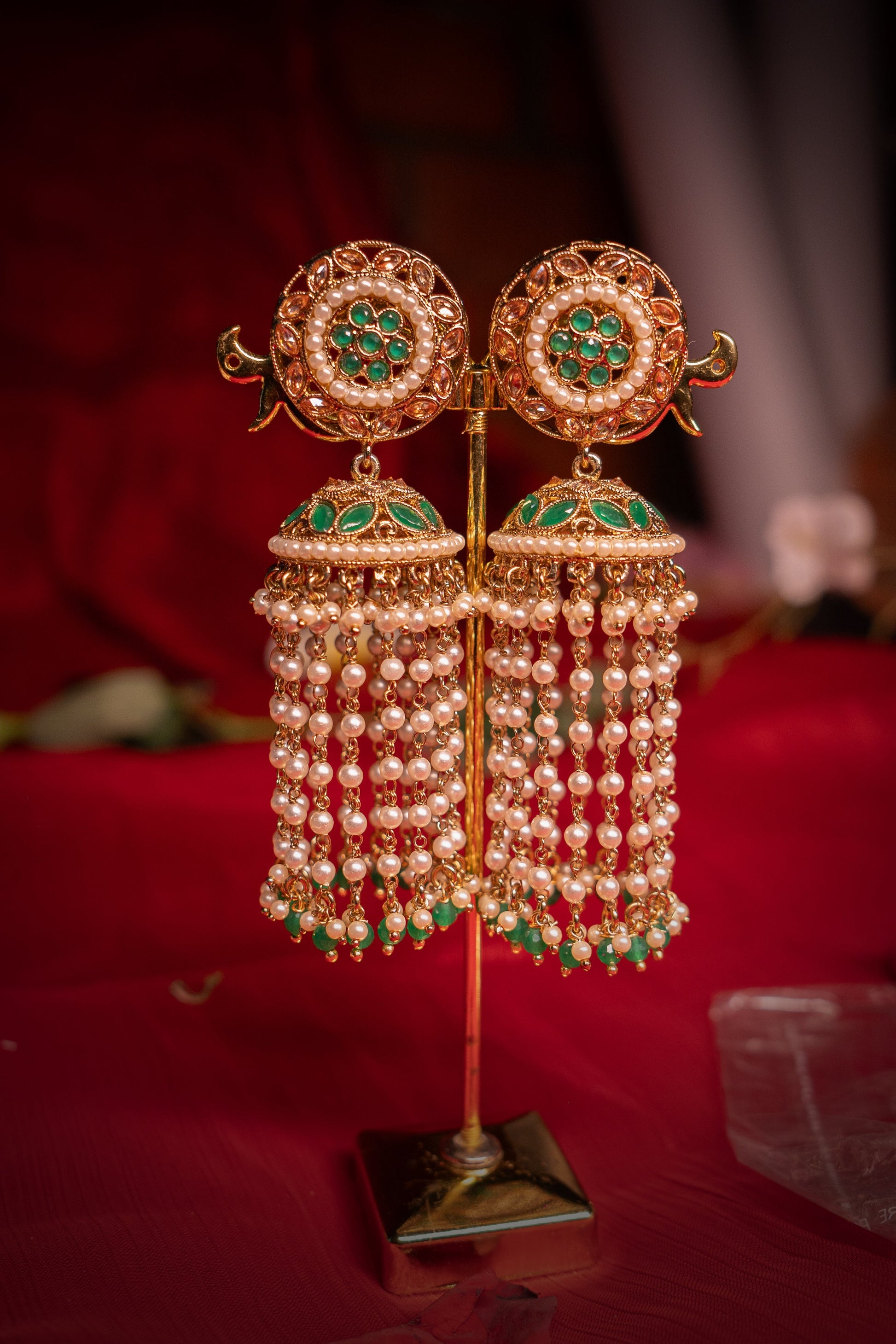 Timeless Radiance Green Polki Earrings - ELYSIAN GODDESS