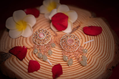 Velvet Radiance White Polki Earrings - ELYSIAN GODDESS