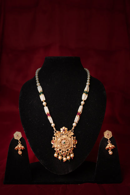 Aishwarya Pearl Necklace Set - ELYSIAN GODDESS