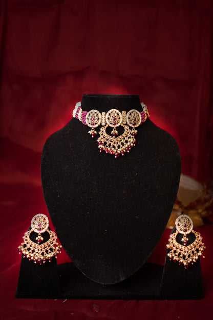 Padmavati’s Reflection Polki Choker Necklace Set