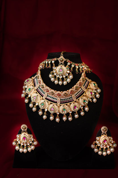 Indra Kundan Semi Bridal Necklace Set