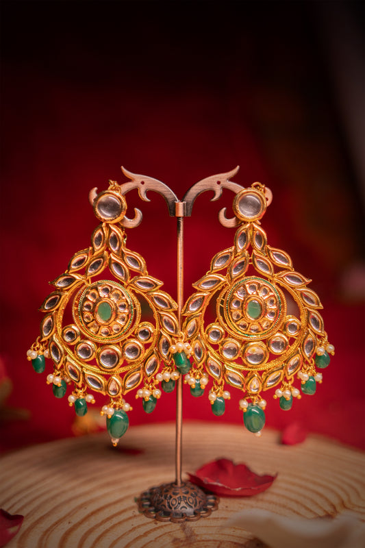 Noor Royal Enchantment Green Kundan Earrings