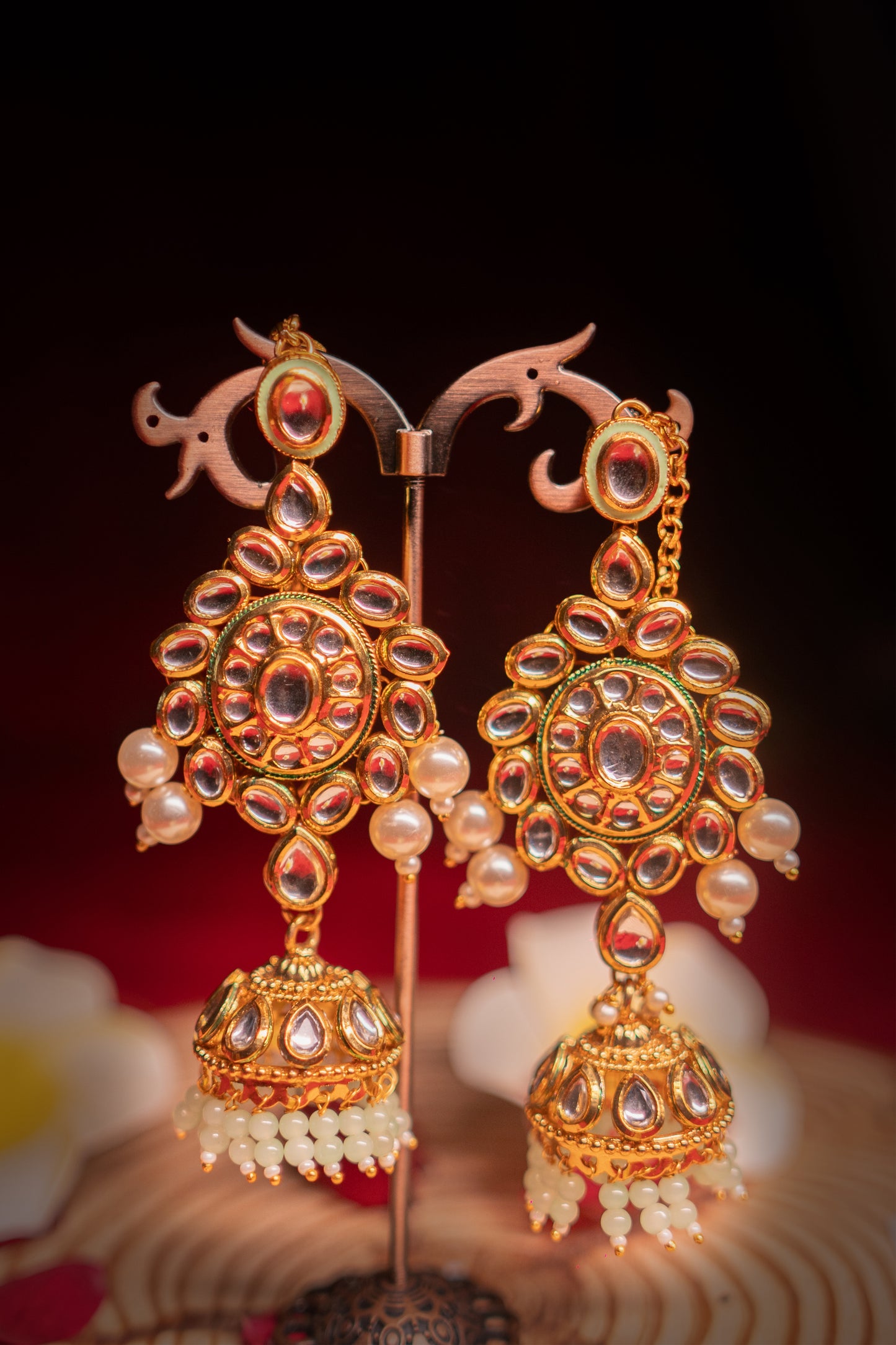 Noor Enchanted Aura Kundan Green Earrings