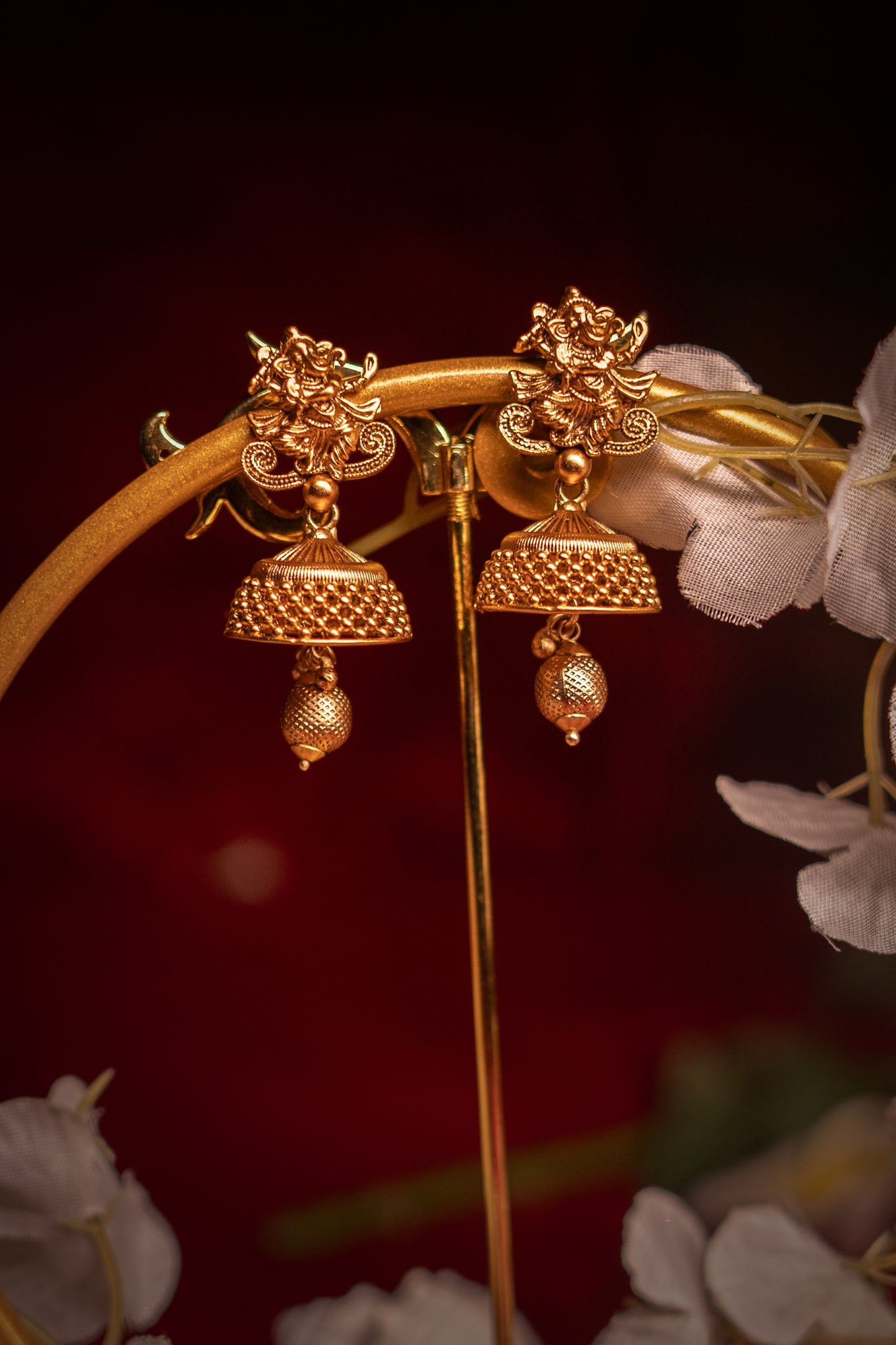 Ganesha Resurgence Padmavati Golden Earrings