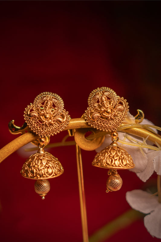 God Of Grace Golden Padmavati Earrings