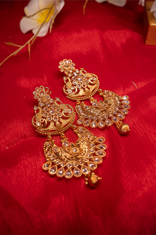 Celestial Golden Polki Padmavati Earrings