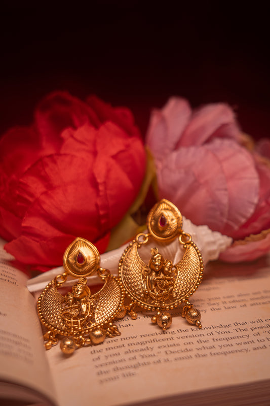 Krishna Grace Padmavati Golden Earrings